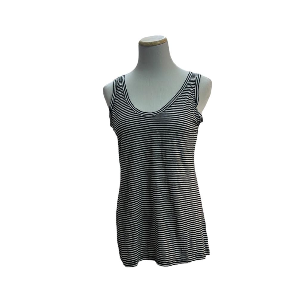 Susina white and black horizontal stripe tank top NWOT